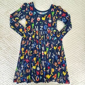 Little Sleepies Play by Little Sleepies Size 7 Bamboo Alphabet Twirl Dress L/S